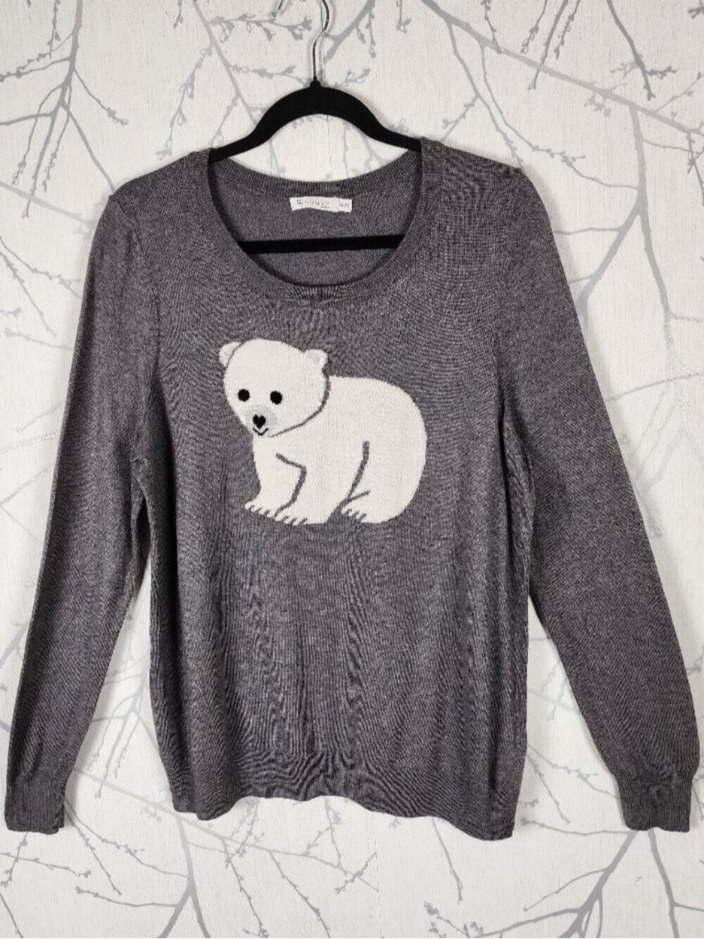Revolution Gray Baby Polar Bear Printed Crewneck Sweater